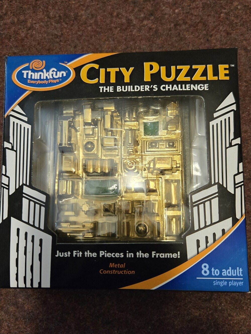 Think Fun City Puzzle Metal With Box And Instructions Open Box